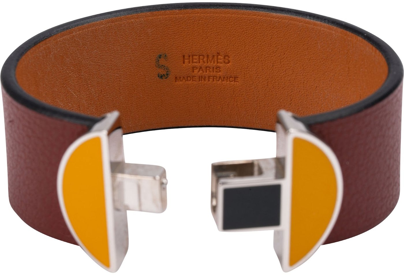 Hermès Leather Multicolor Emaille Clic Manchette Bracelet