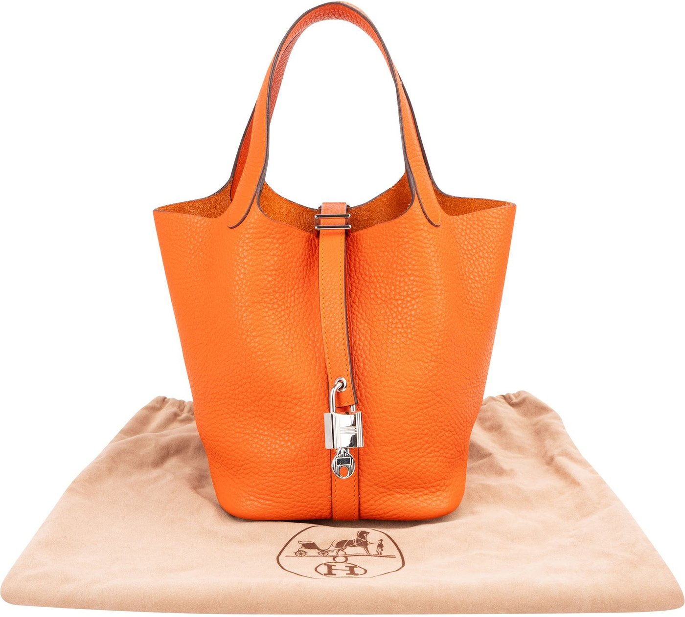 Hermès Tangerine Orange Taurillon Clemence Picotin Lock 18 (PM) Handbag