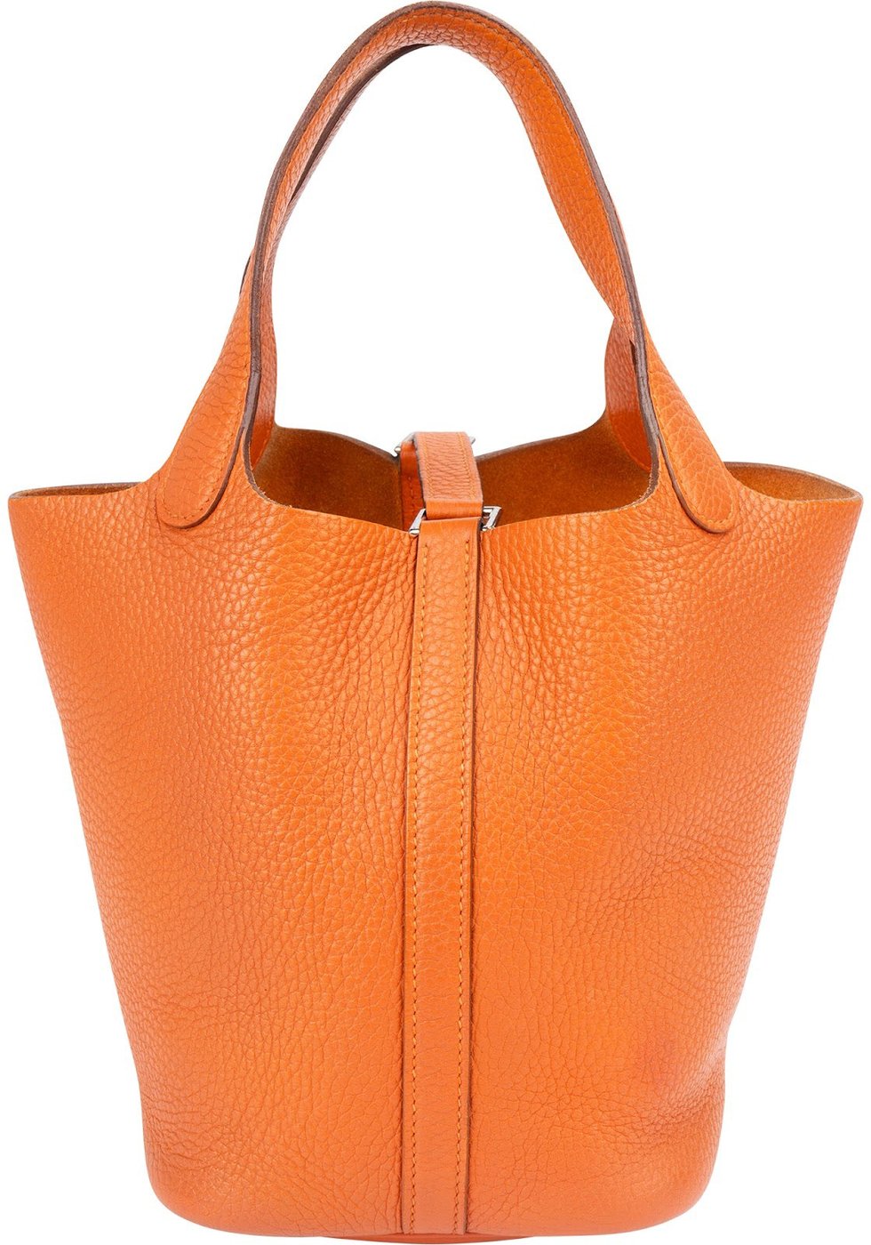 Hermès Potiron Orange Taurillon Clemence Picotin Lock 18 (PM) Handbag