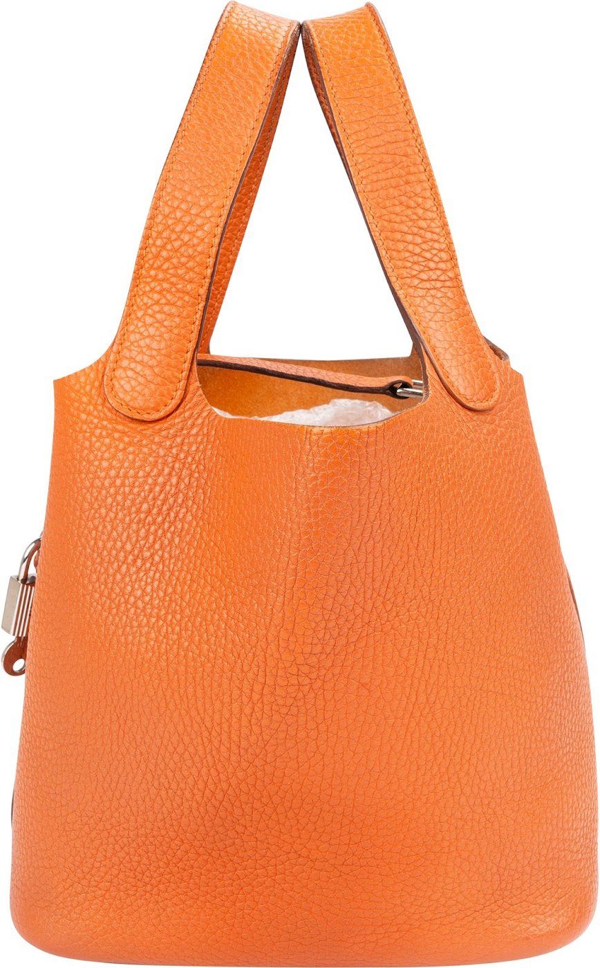 Hermès Potiron Orange Taurillon Clemence Picotin Lock 18 (PM) Handbag