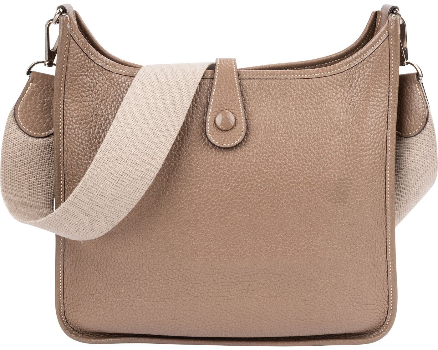 Hermès Argile Togo Leather Palladium Evelyne 29 Crossbody Bag