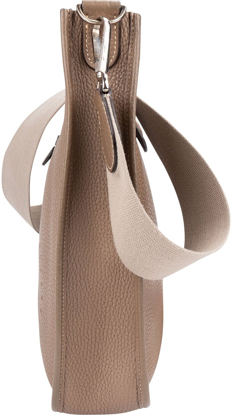 Hermès Argile Togo Leather Palladium Evelyne 29 Crossbody Bag