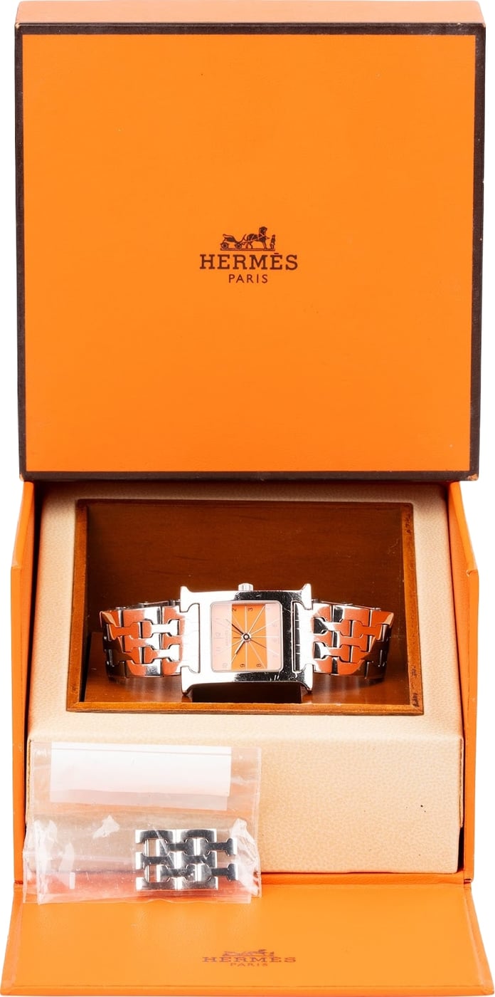 Hermès Silver Tone Orange H Heure H HH.210 Women Watch