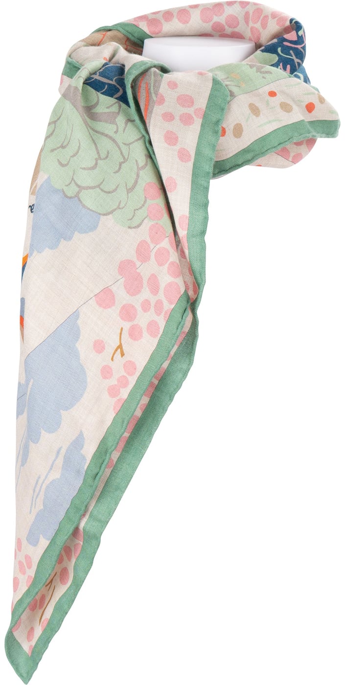 Hermès Le Livre d'Esope Animales Maxi Silk Cashmere 140 Scarf Tuch