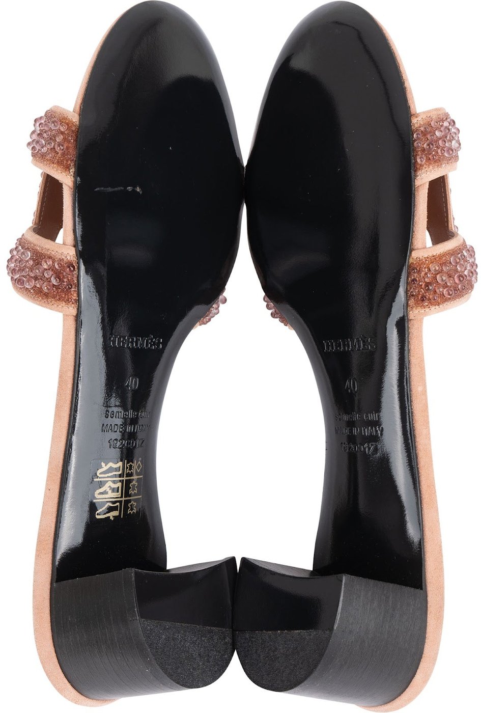 Hermès Pink Leather & Suede Beaded Oasis Sandals (40)