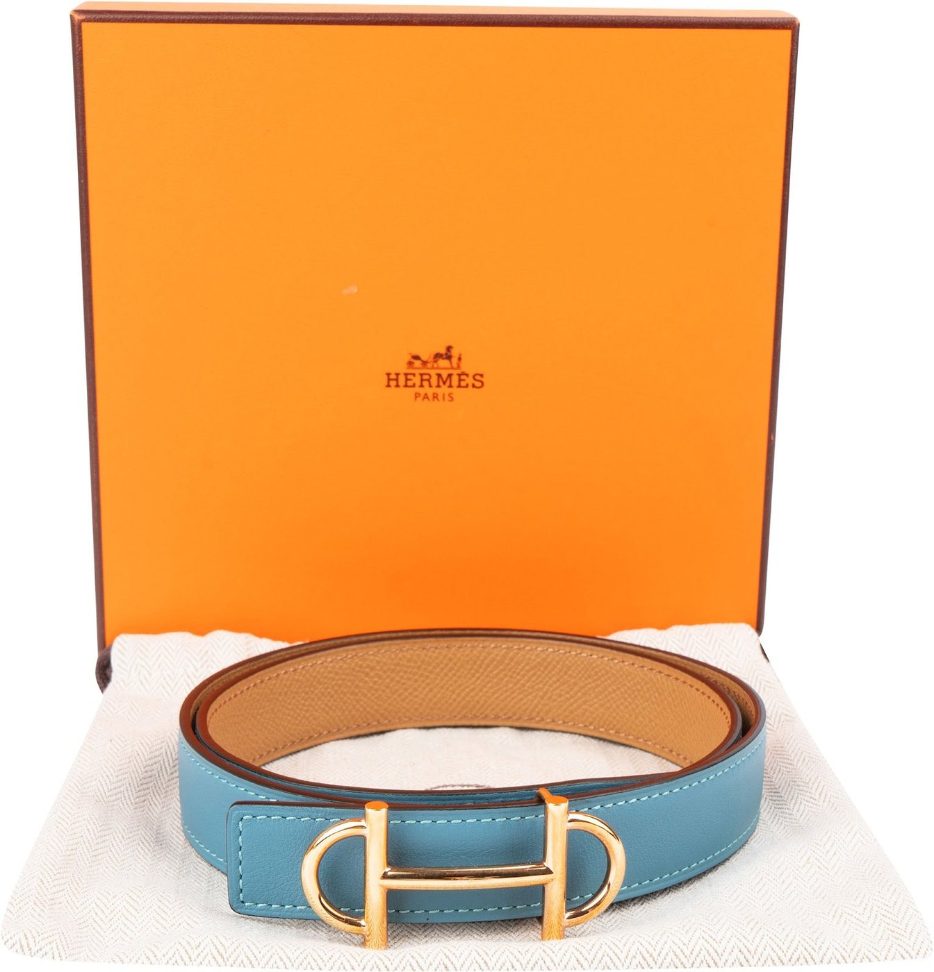 Hermès Multicolor Leather 2023 Gamma H Reversible Belt (70)