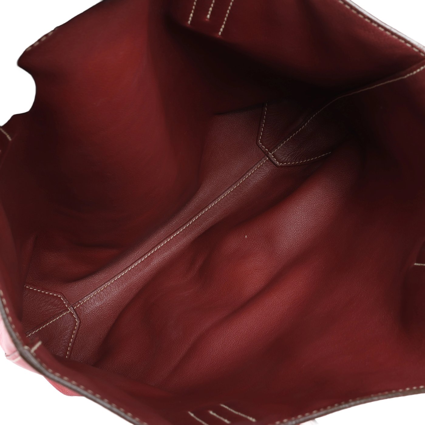Hermès Double Sense 28 Veau Sikkim Shoulder Bag in Red Rosewood x Rouge Ash □O: 2011