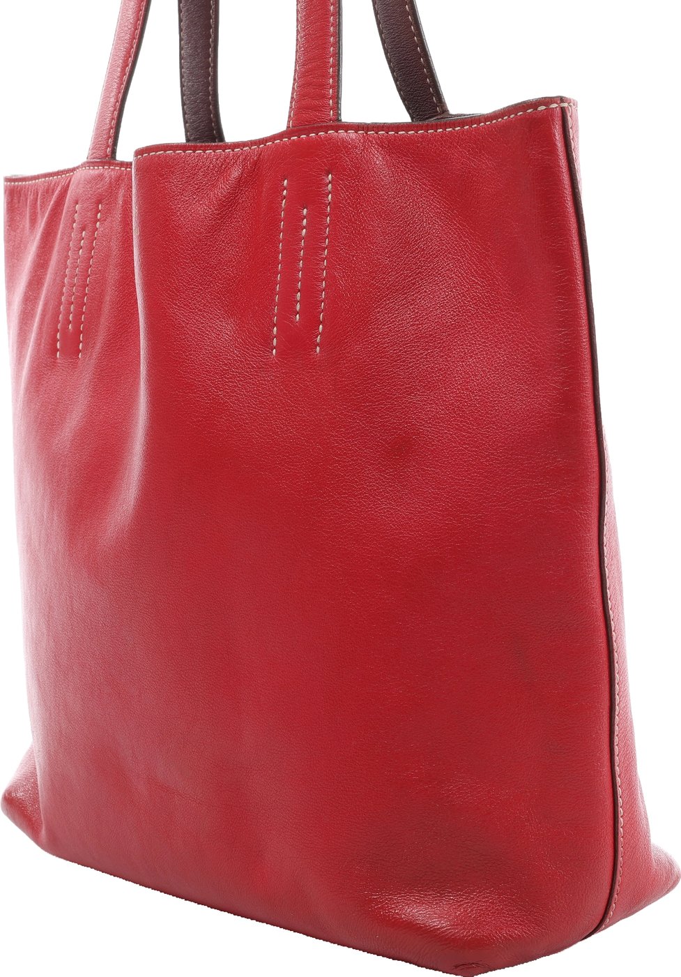 Hermès Double Sense 28 Veau Sikkim Shoulder Bag in Red Rosewood x Rouge Ash □O: 2011