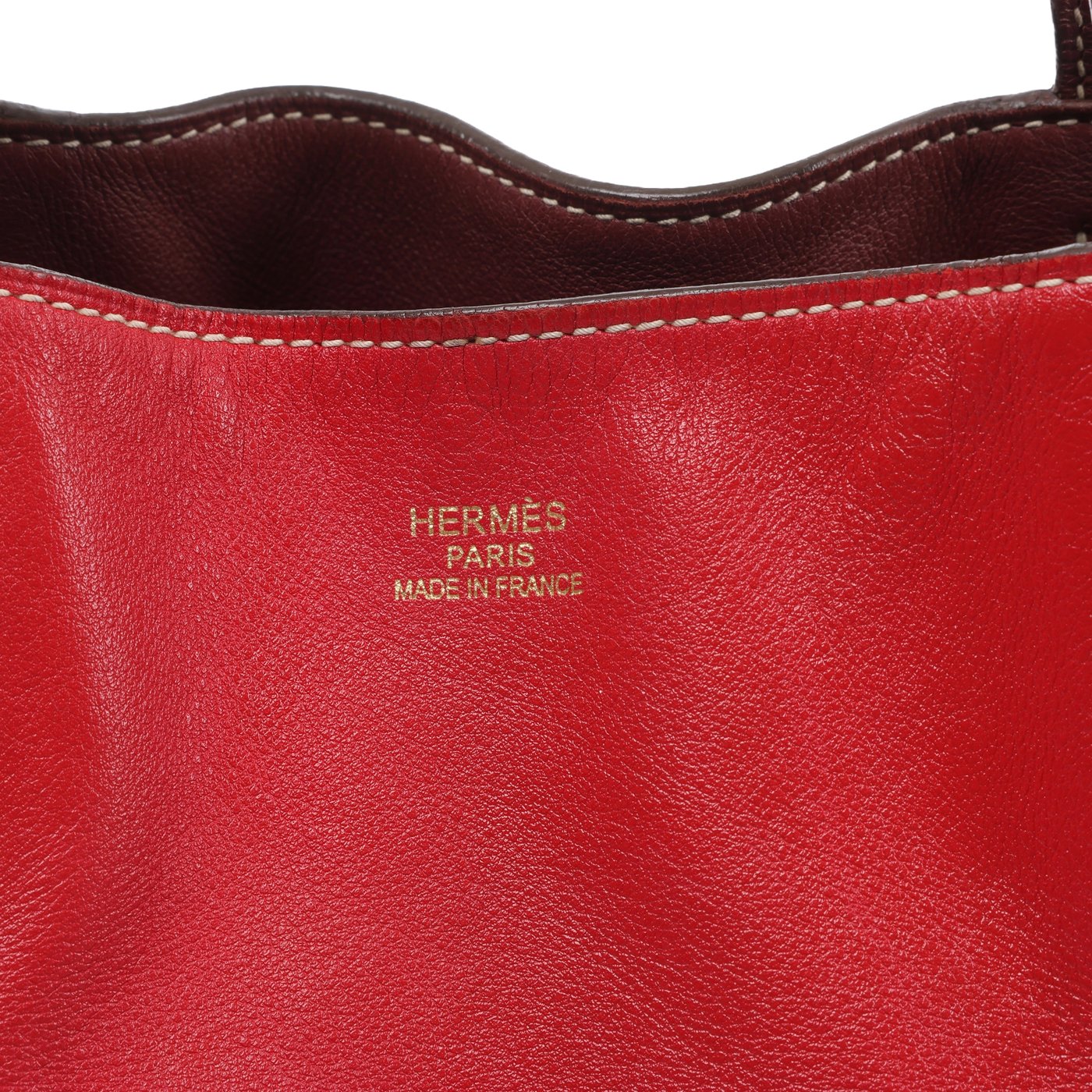 Hermès Double Sense 28 Veau Sikkim Shoulder Bag in Red Rosewood x Rouge Ash □O: 2011
