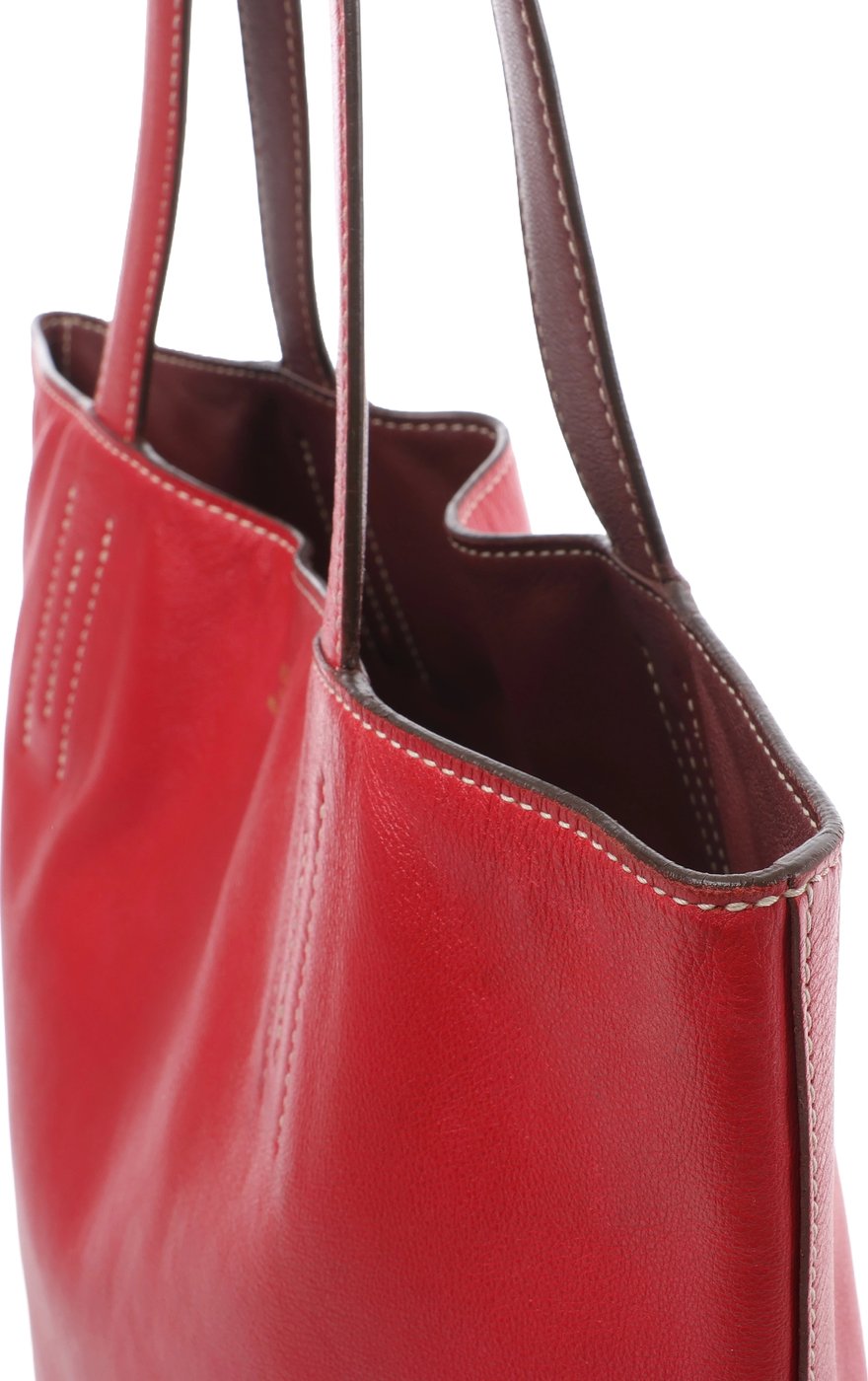 Hermès Double Sense 28 Veau Sikkim Shoulder Bag in Red Rosewood x Rouge Ash □O: 2011