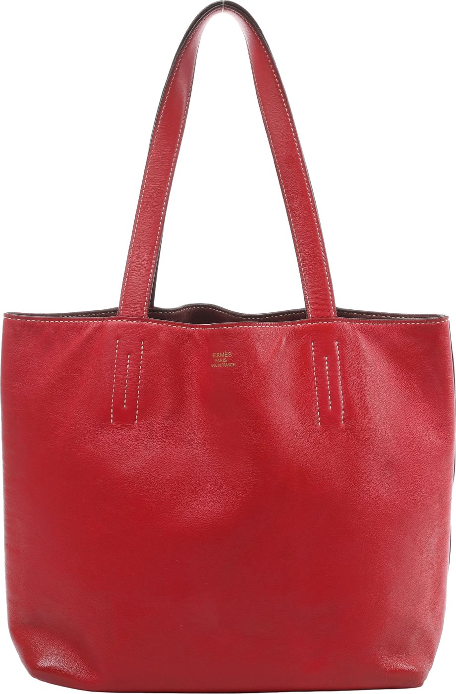 Hermès Double Sense 28 Veau Sikkim Shoulder Bag in Red Rosewood x Rouge Ash □O: 2011