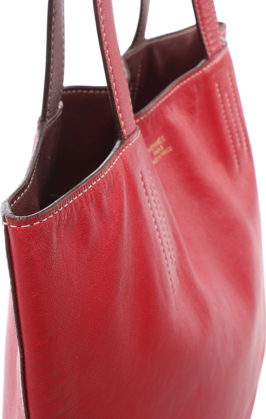 Hermès Double Sense 28 Veau Sikkim Shoulder Bag in Red Rosewood x Rouge Ash □O: 2011
