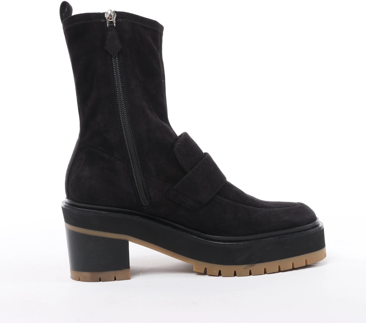 Hermès Florence Suede Boots in Black 222045Z, Size EU 37
