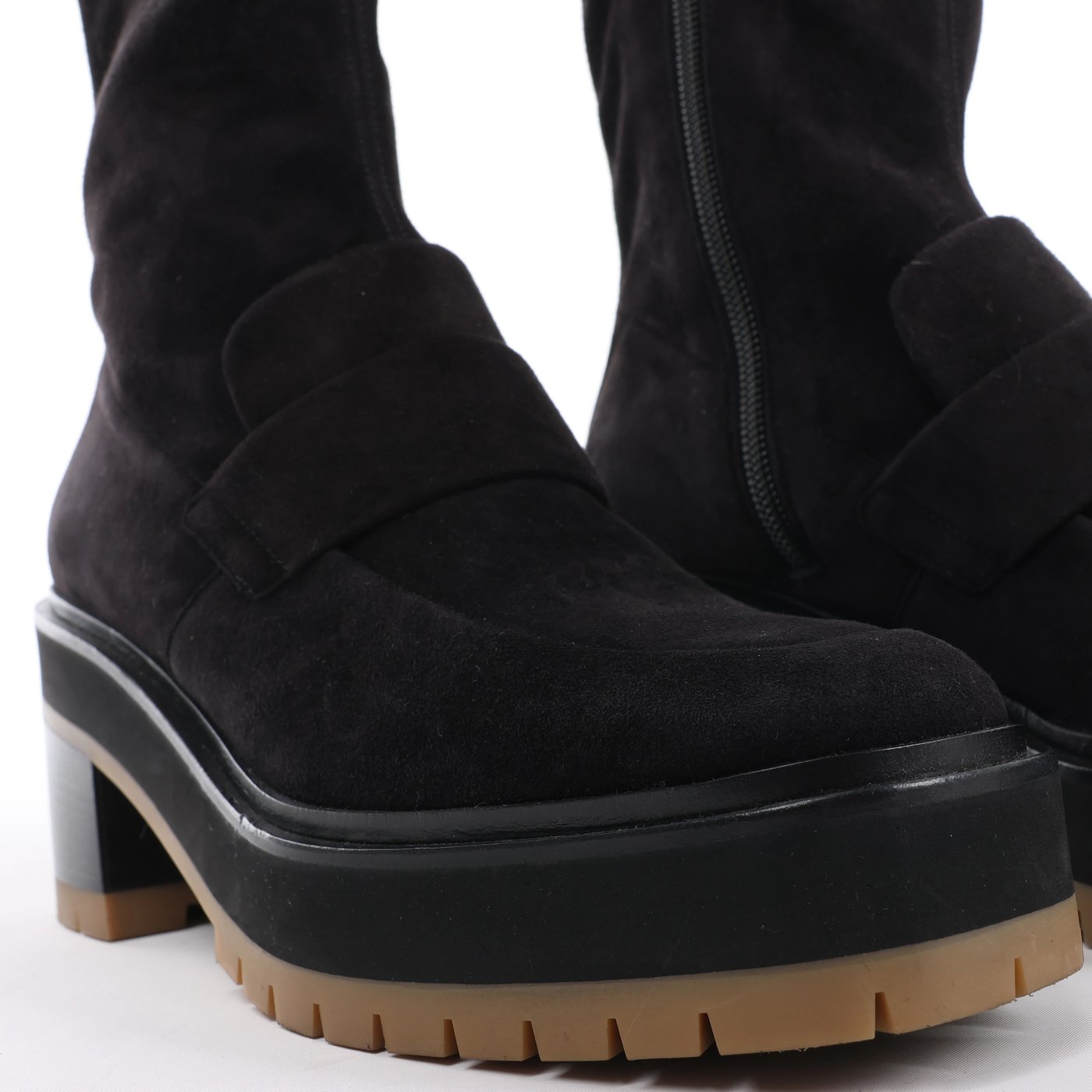 Hermès Florence Suede Boots in Black 222045Z, Size EU 37