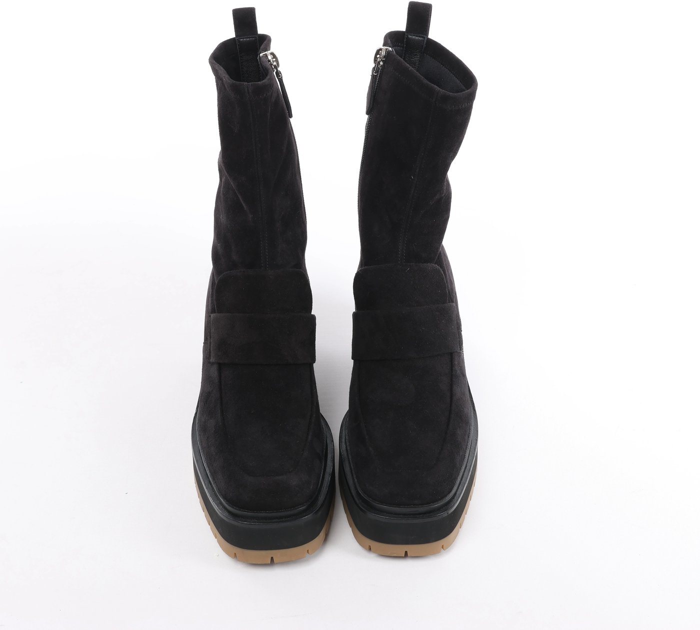 Hermès Florence Suede Boots in Black 222045Z, Size EU 37