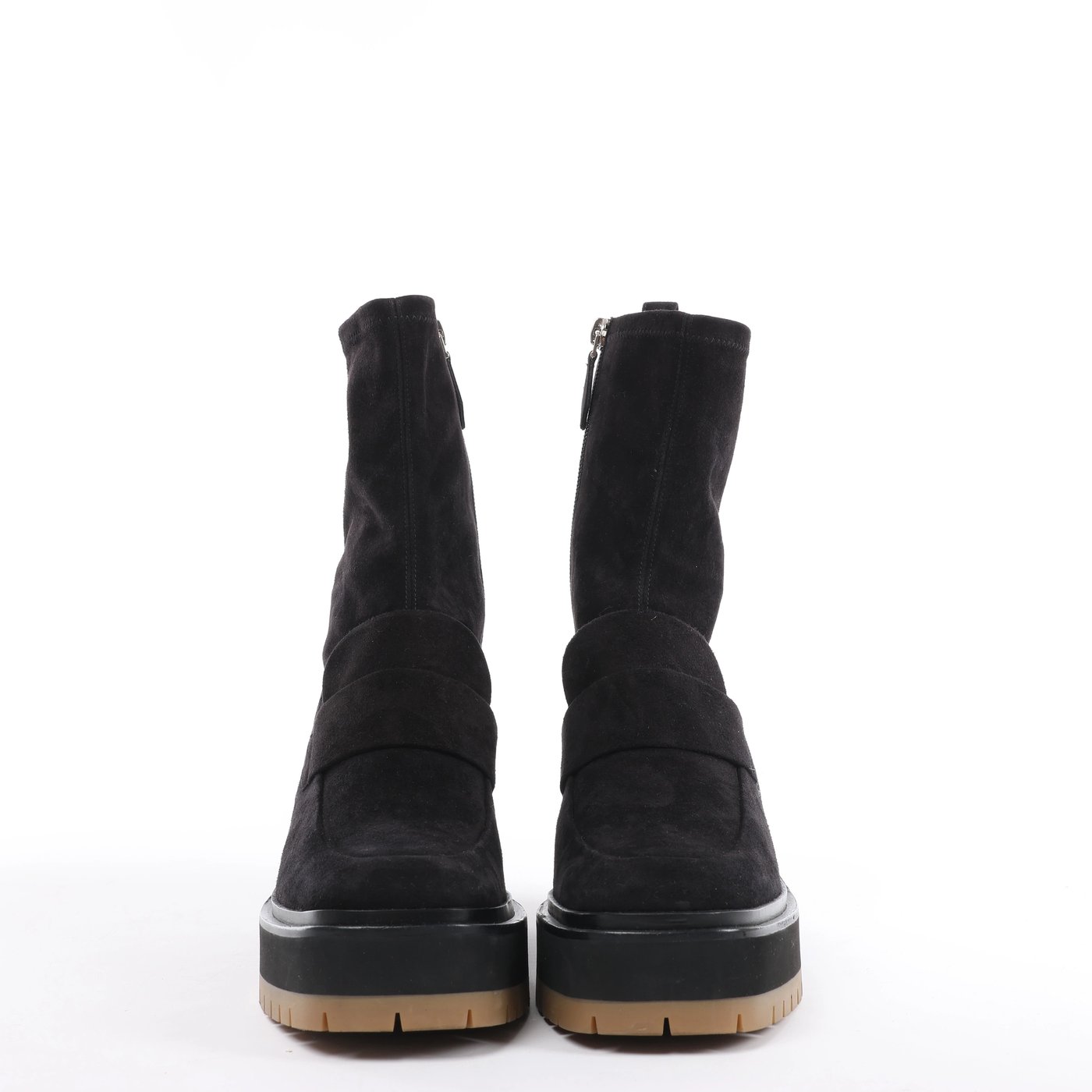 Hermès Florence Suede Boots in Black 222045Z, Size EU 37