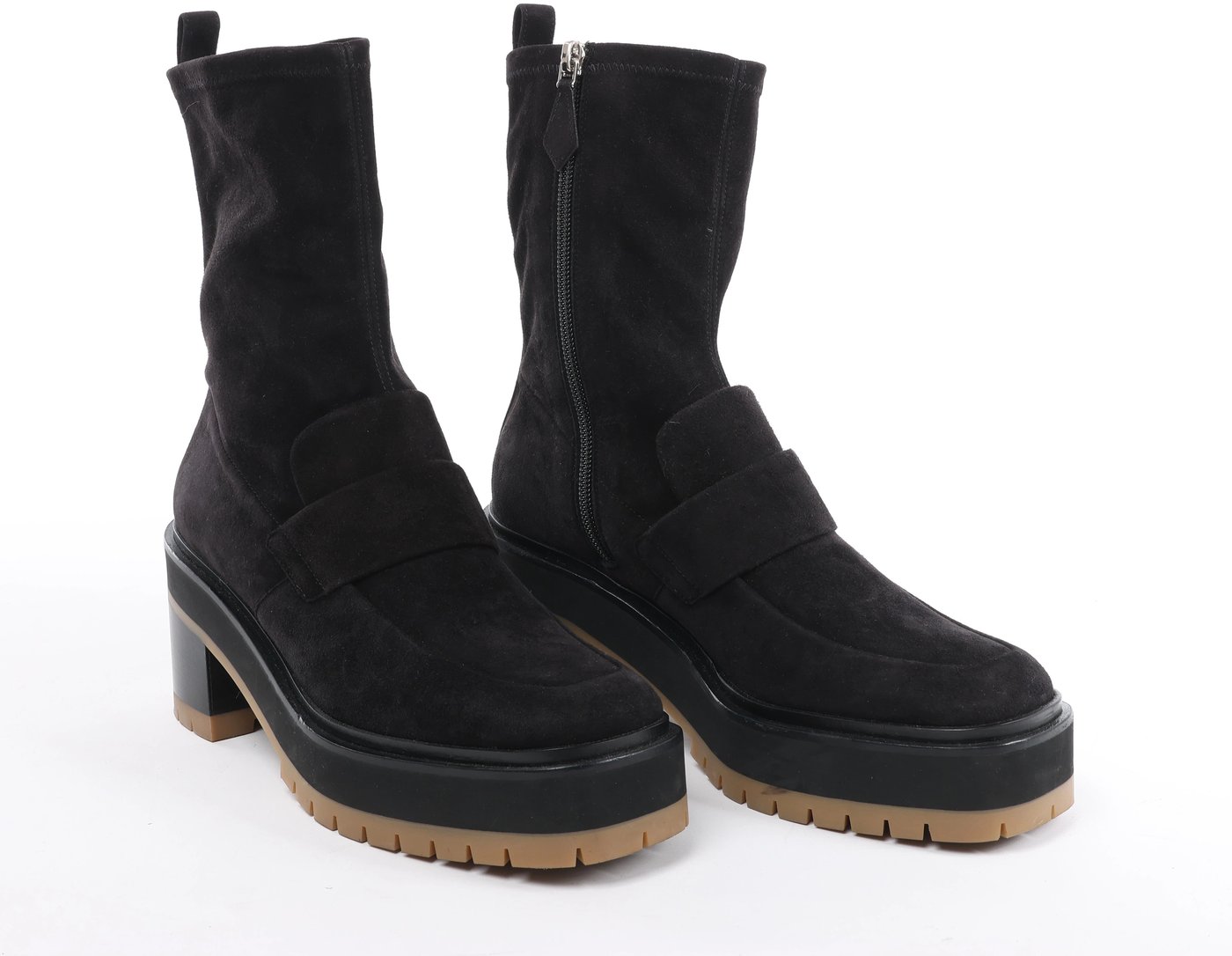Hermès Florence Suede Boots in Black 222045Z, Size EU 37