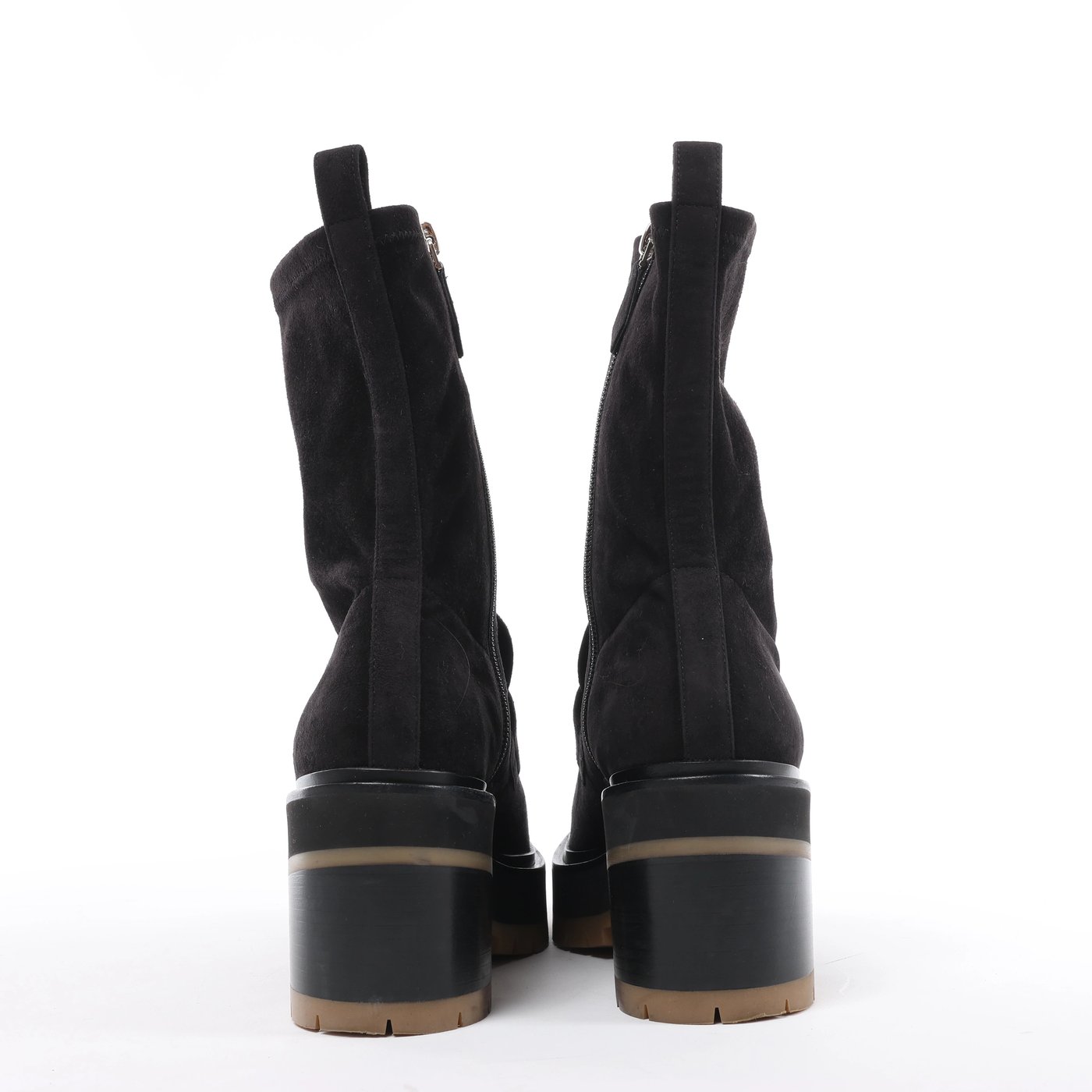 Hermès Florence Suede Boots in Black 222045Z, Size EU 37