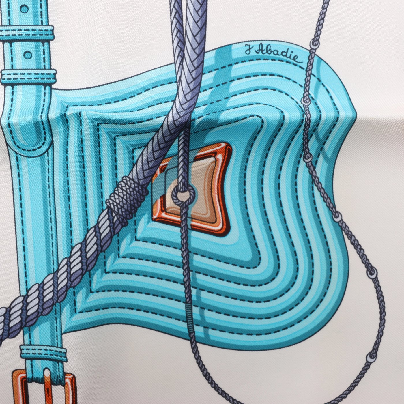 Hermès Carré 90 "Clic Clac" Scarf Silk in Blue x Yellow