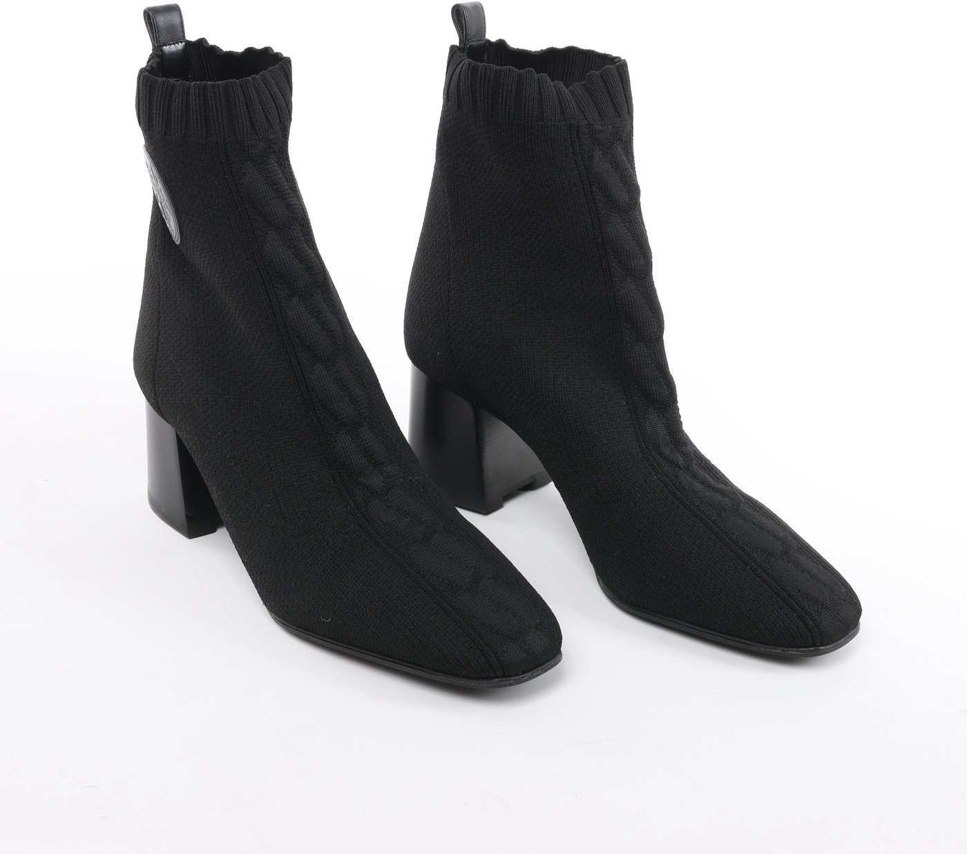 Hermès Volver Leather x Fabric Ankle Boots in Black 192034Z, Size EU 37