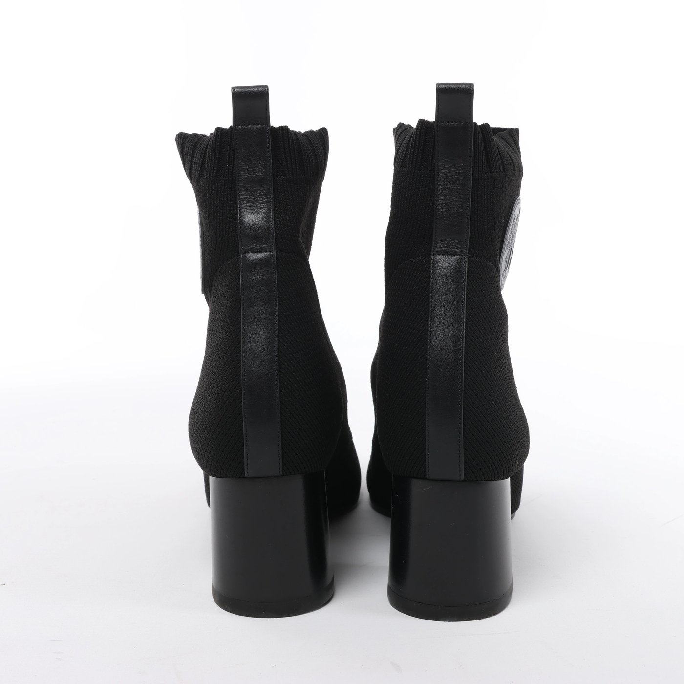 Hermès Volver Leather x Fabric Ankle Boots in Black 192034Z, Size EU 37