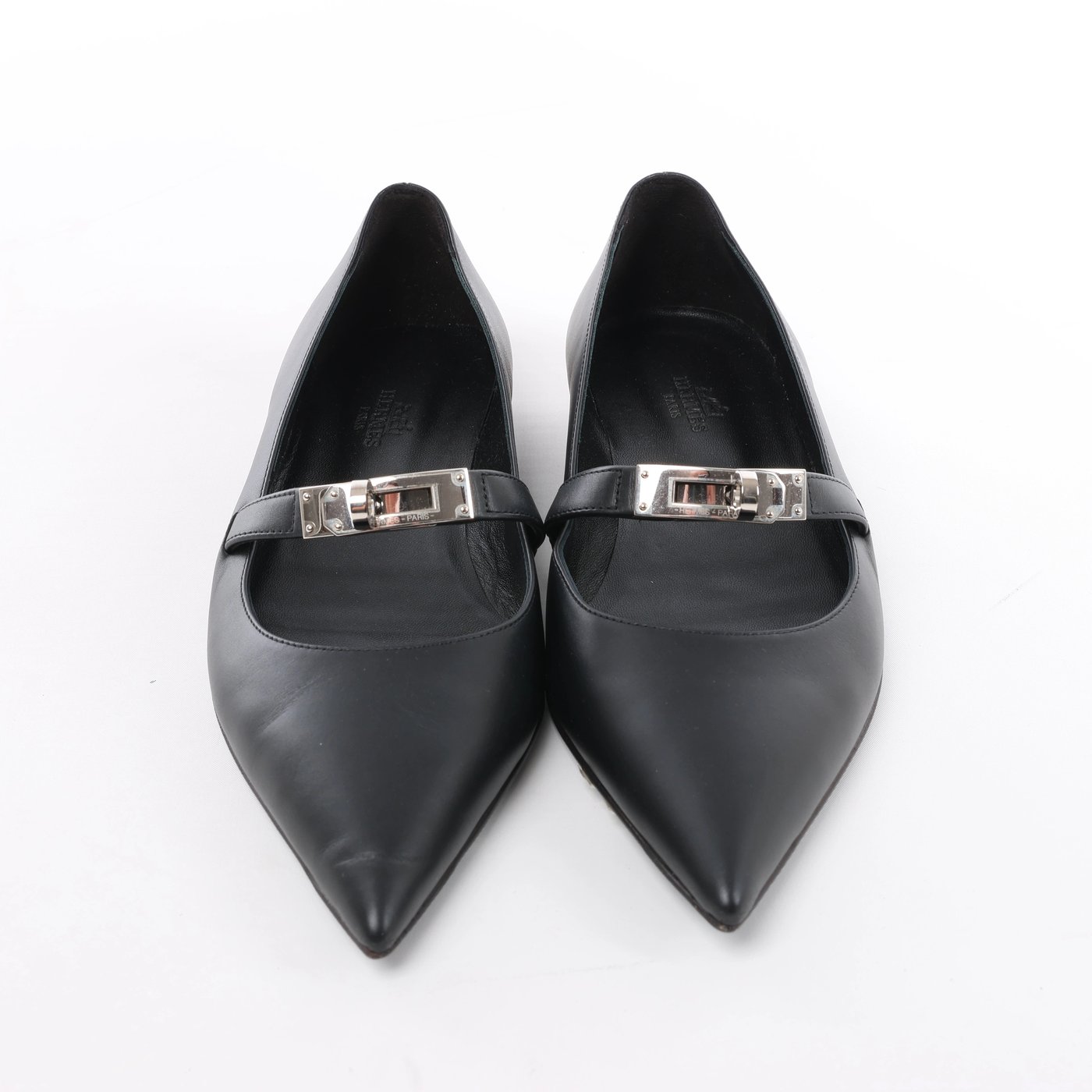 Hermès Kelly 25SS Leather Ballet Flat in Black 251002Z, Size EU 36