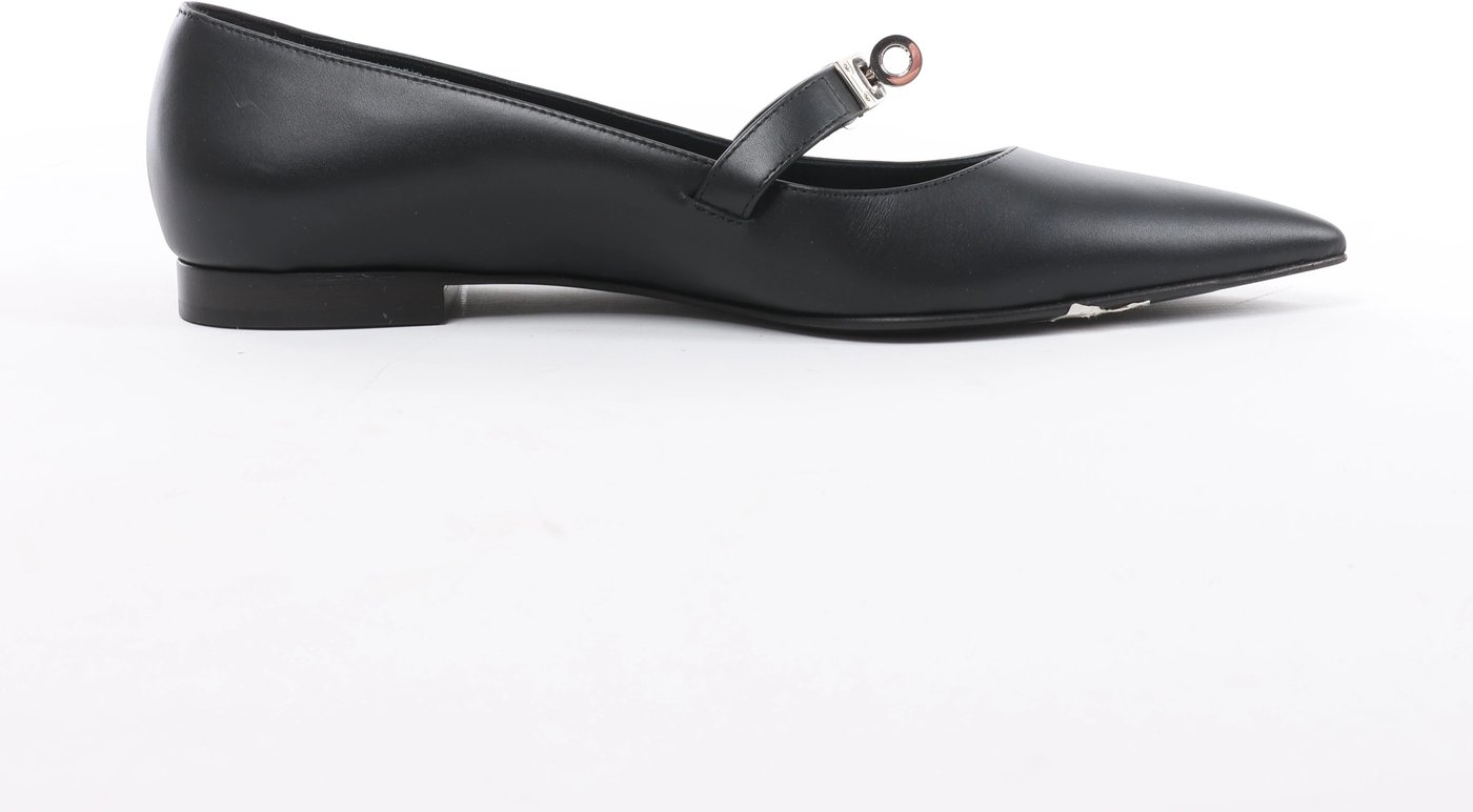 Hermès Kelly 25SS Leather Ballet Flat in Black 251002Z, Size EU 36