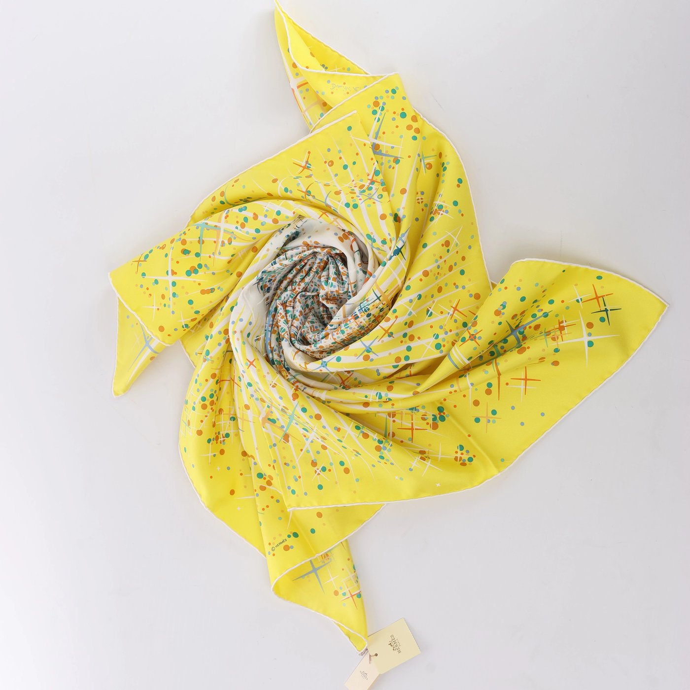 Hermès Carré 90 "Magic Kelly" Scarf Silk in Yellow