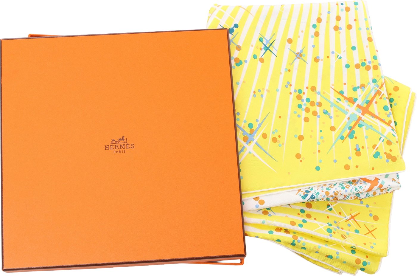 Hermès Carré 90 "Magic Kelly" Scarf Silk in Yellow