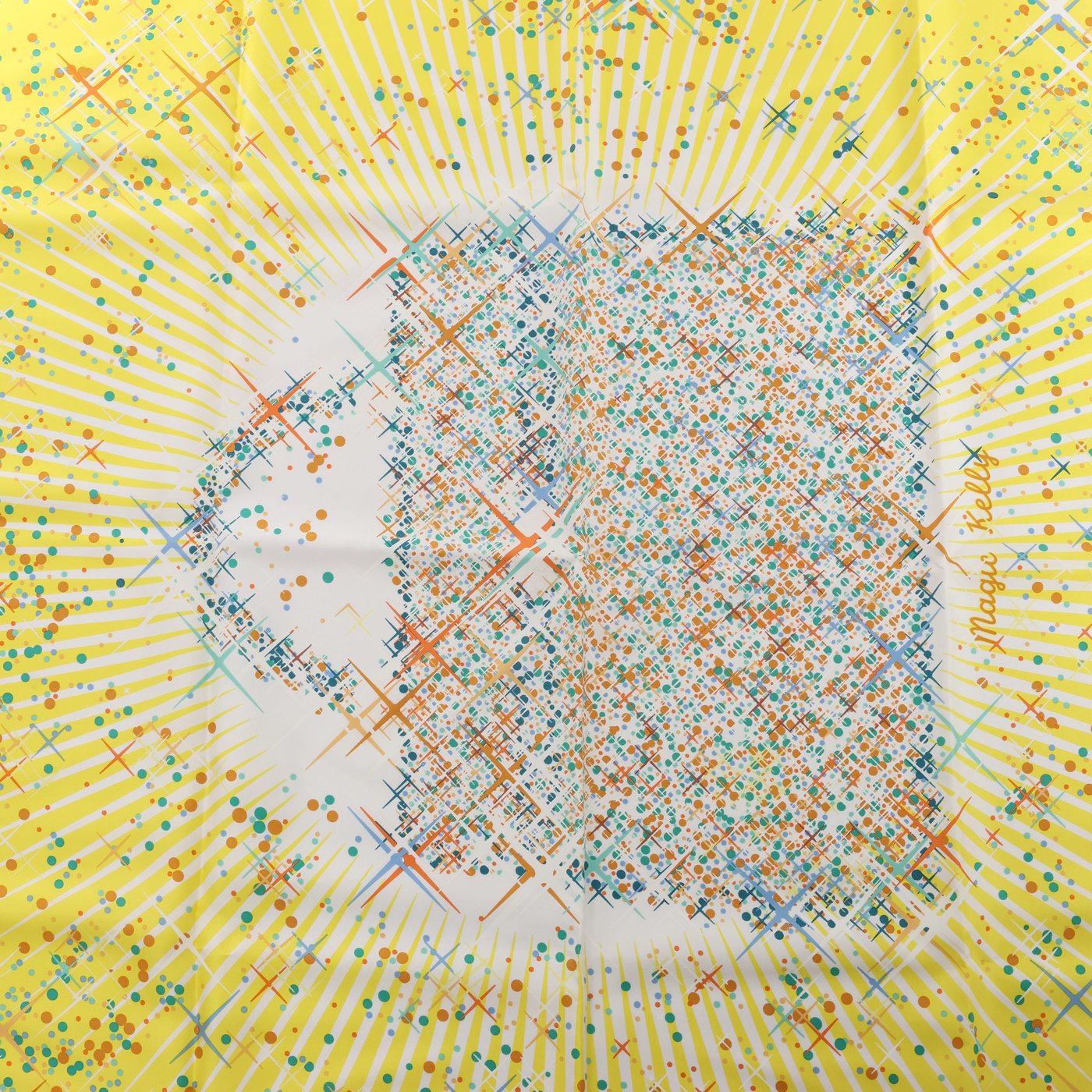 Hermès Carré 90 "Magic Kelly" Scarf Silk in Yellow