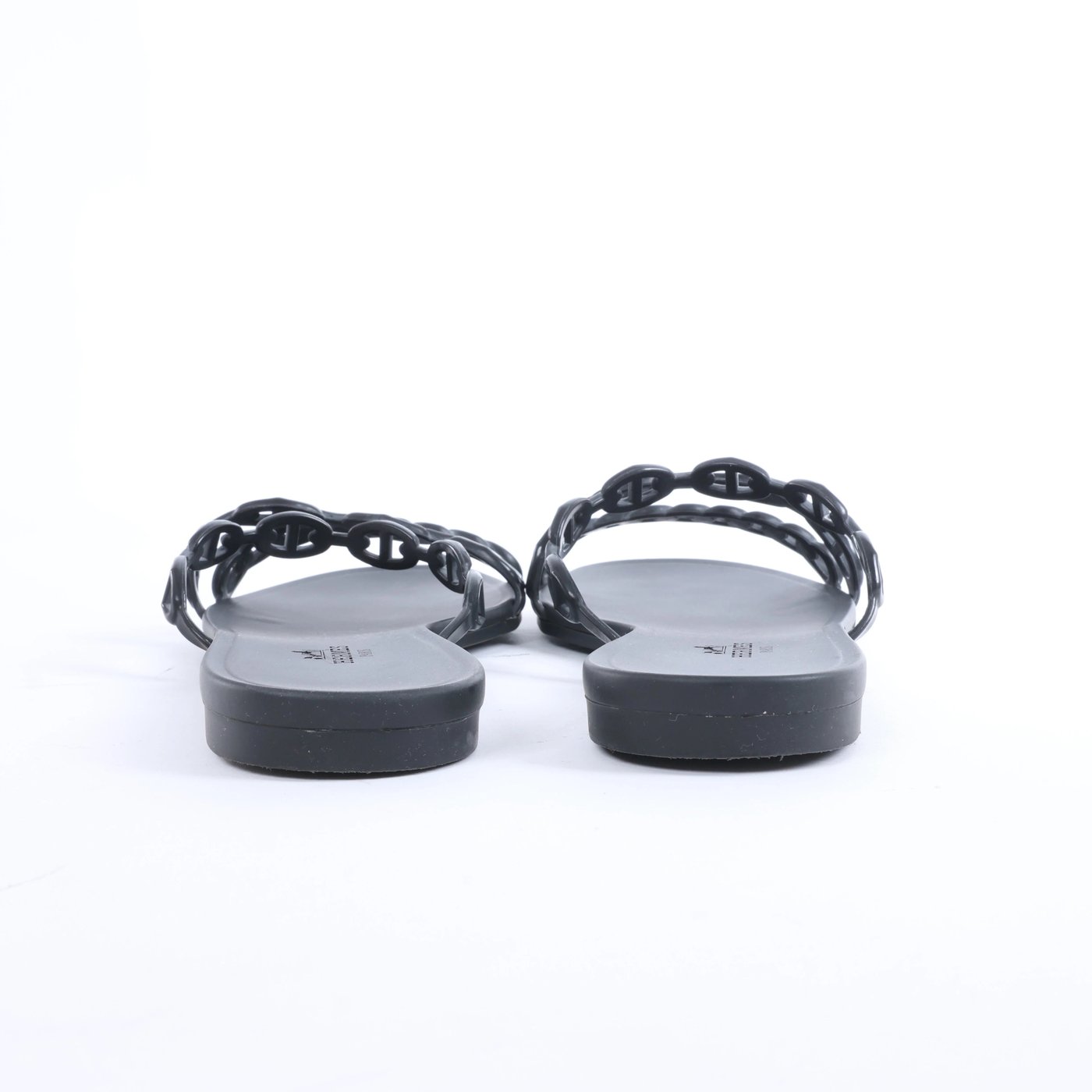 Hermès Rivage Rubber Sandals in Black 181169Z, Size EU 39