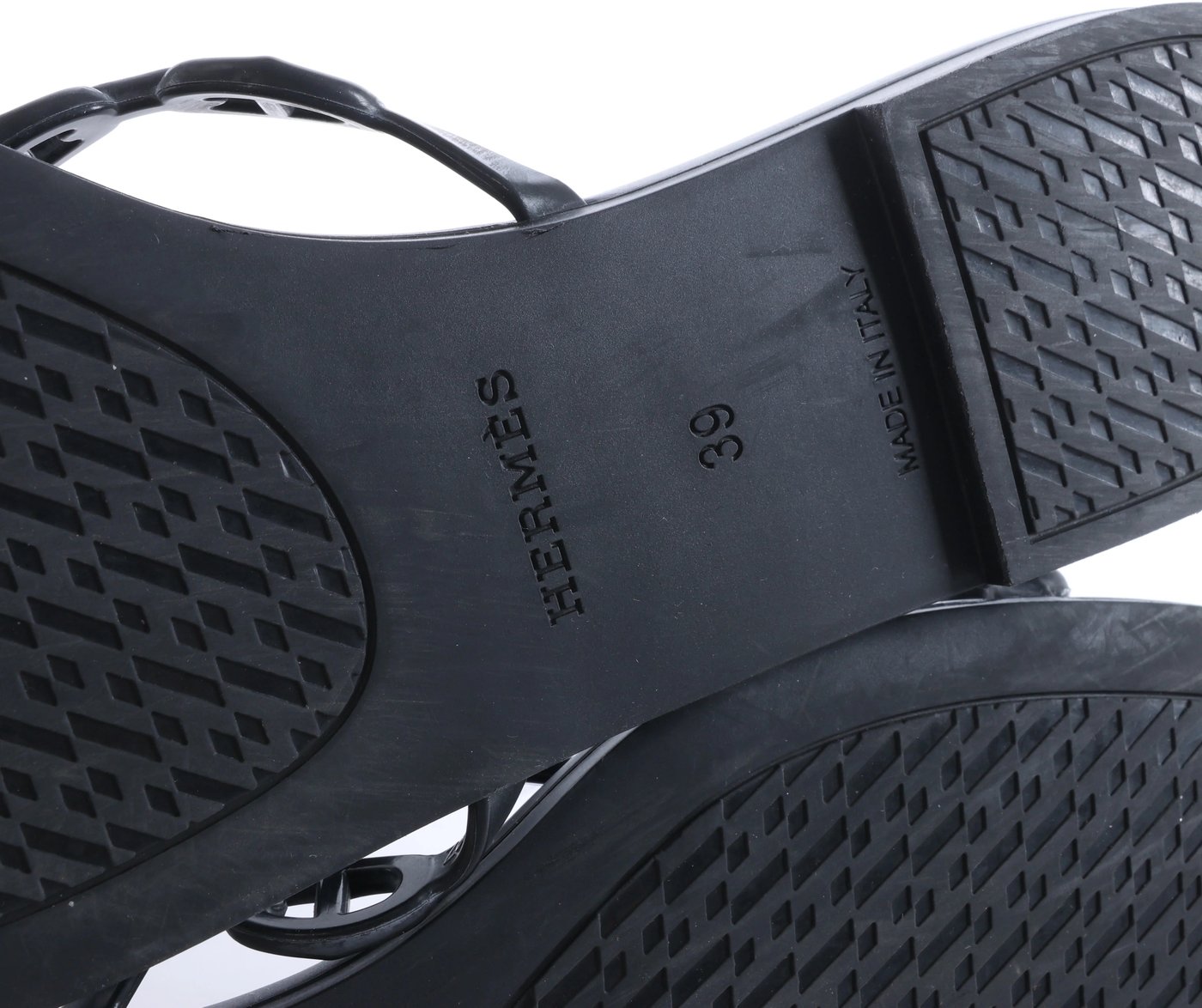Hermès Rivage Rubber Sandals in Black 181169Z, Size EU 39