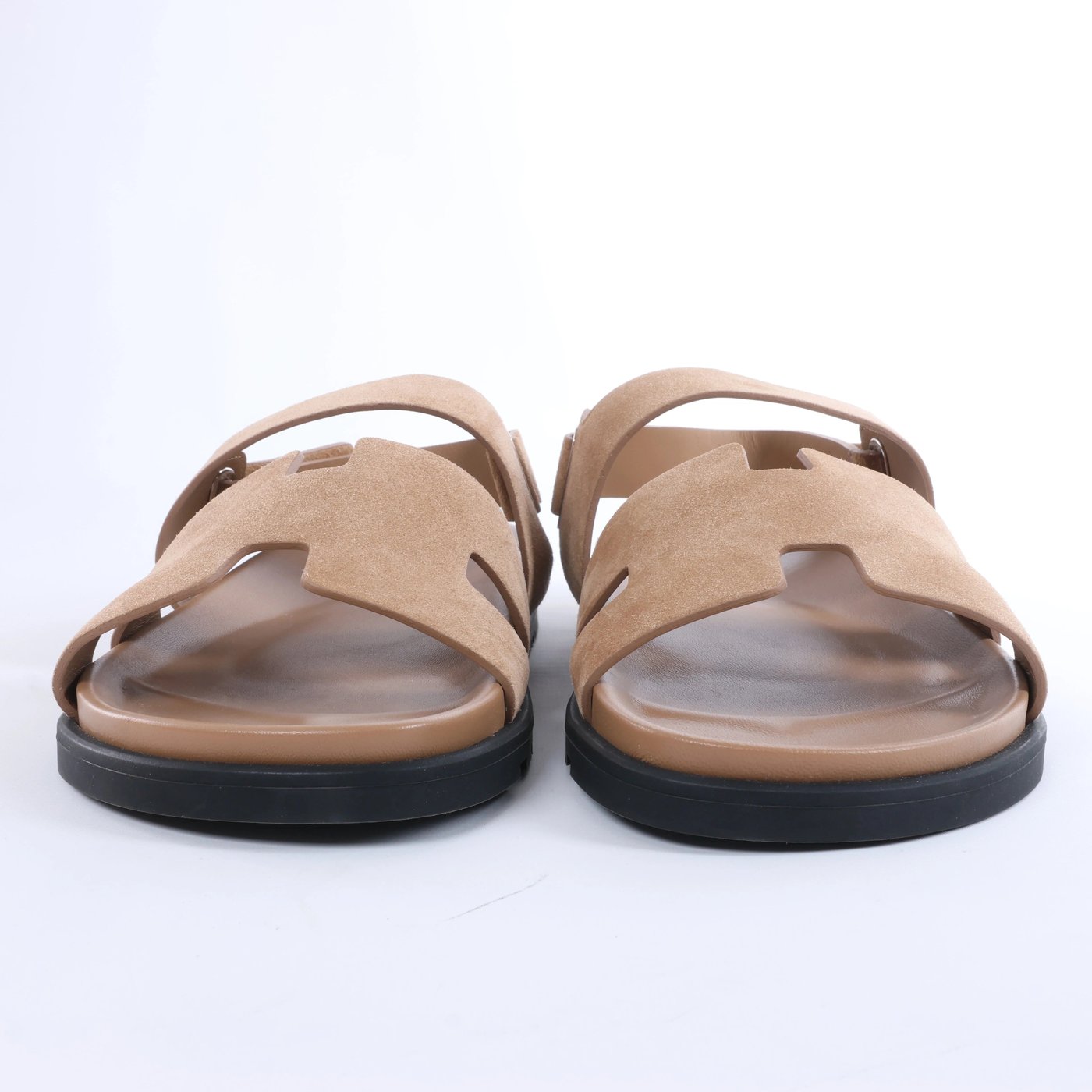 Hermès Genius Suede Sandals in Brown 191383Z, Size EU 45