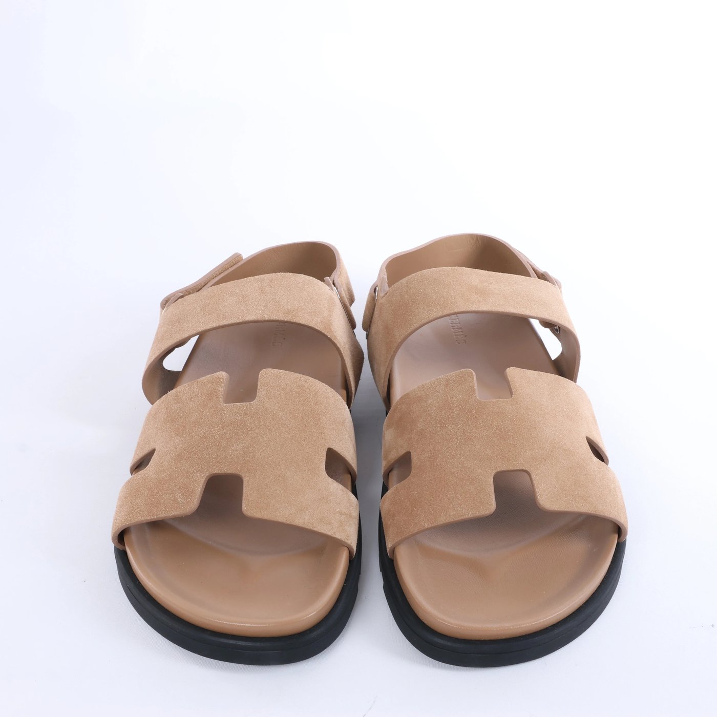 Hermès Genius Suede Sandals in Brown 191383Z, Size EU 45