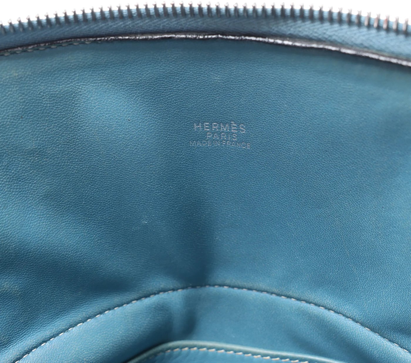 HERMES Bolide 31 Taurillon Clemence 2Way Handbag in Blue □I: 2005