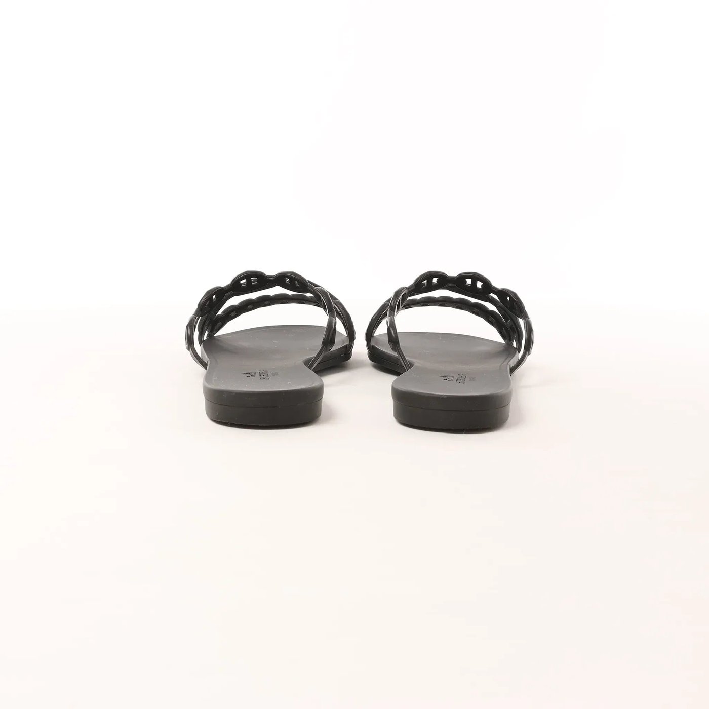HERMES Rivage Rubber Sandals in Black, Size 36 EU