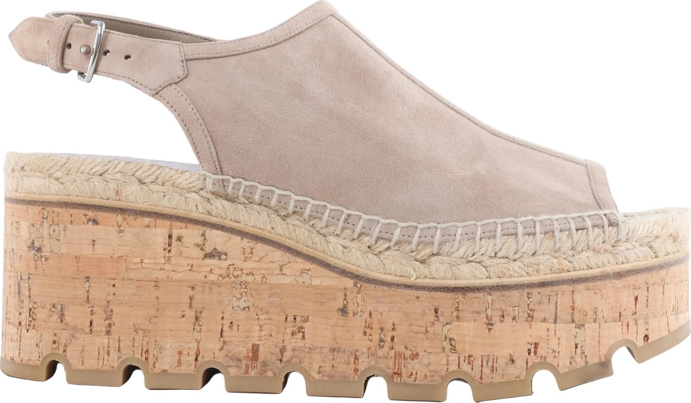 Hermès Suede Wedge Sole Espadrilles Sandals in Beige SL221030Z, Size EU 37