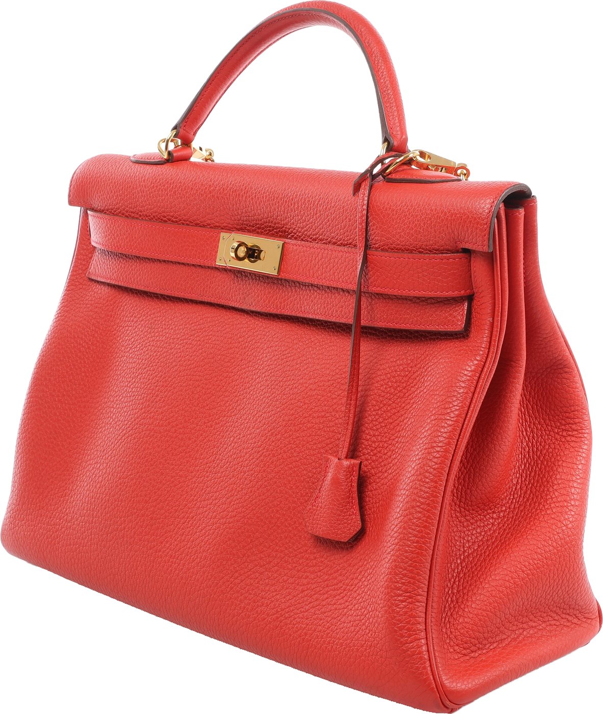 Hermes Kelly 40 Le Tournay Taurillon Clemence 2Way Handbag in Red □P:2012