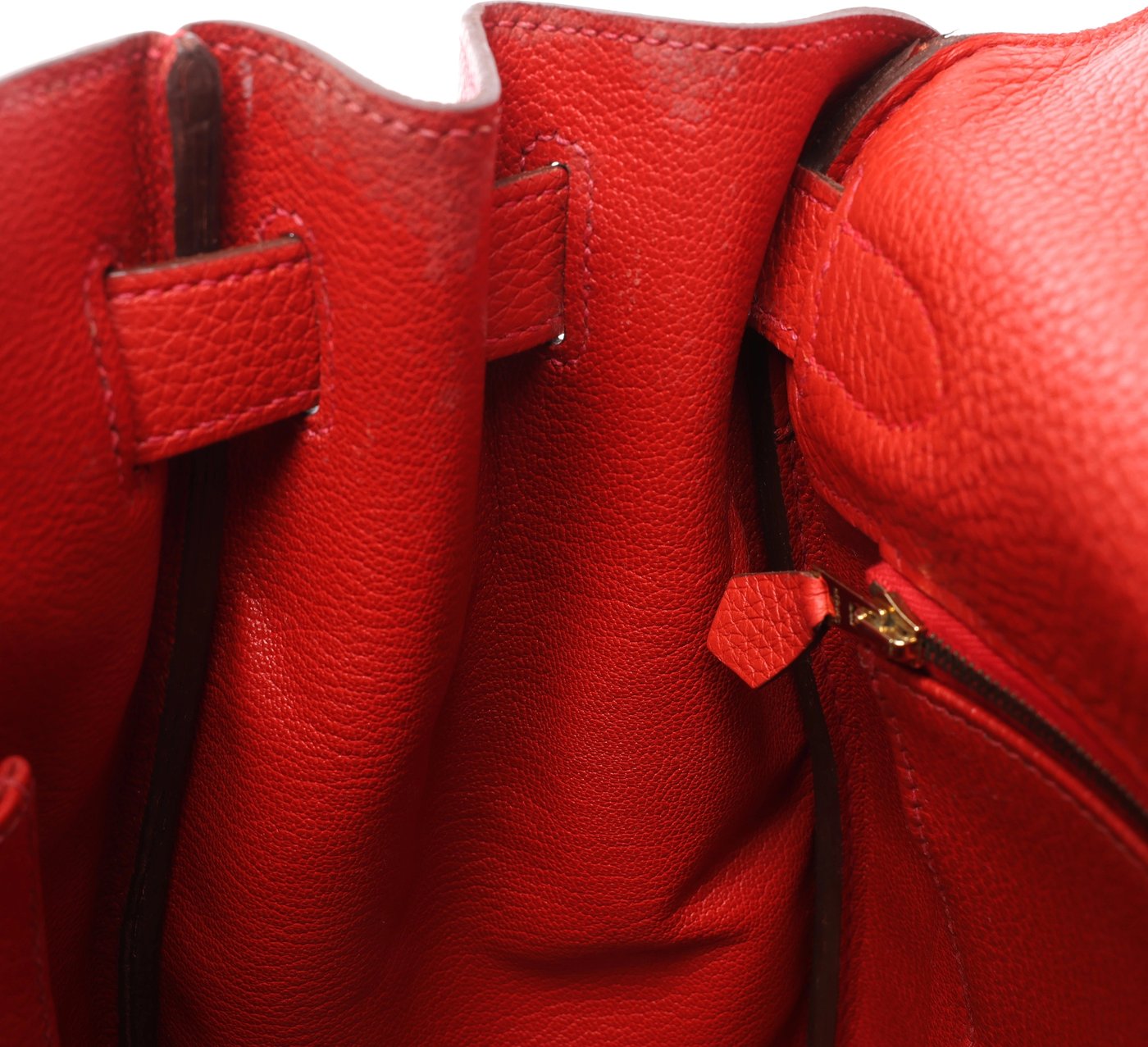 Hermes Kelly 40 Le Tournay Taurillon Clemence 2Way Handbag in Red □P:2012