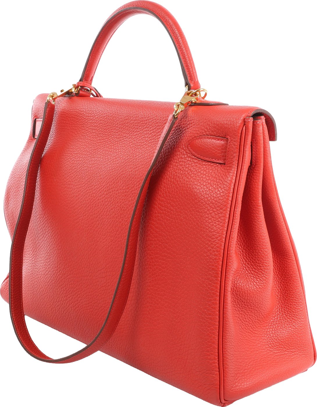 Hermes Kelly 40 Le Tournay Taurillon Clemence 2Way Handbag in Red □P:2012