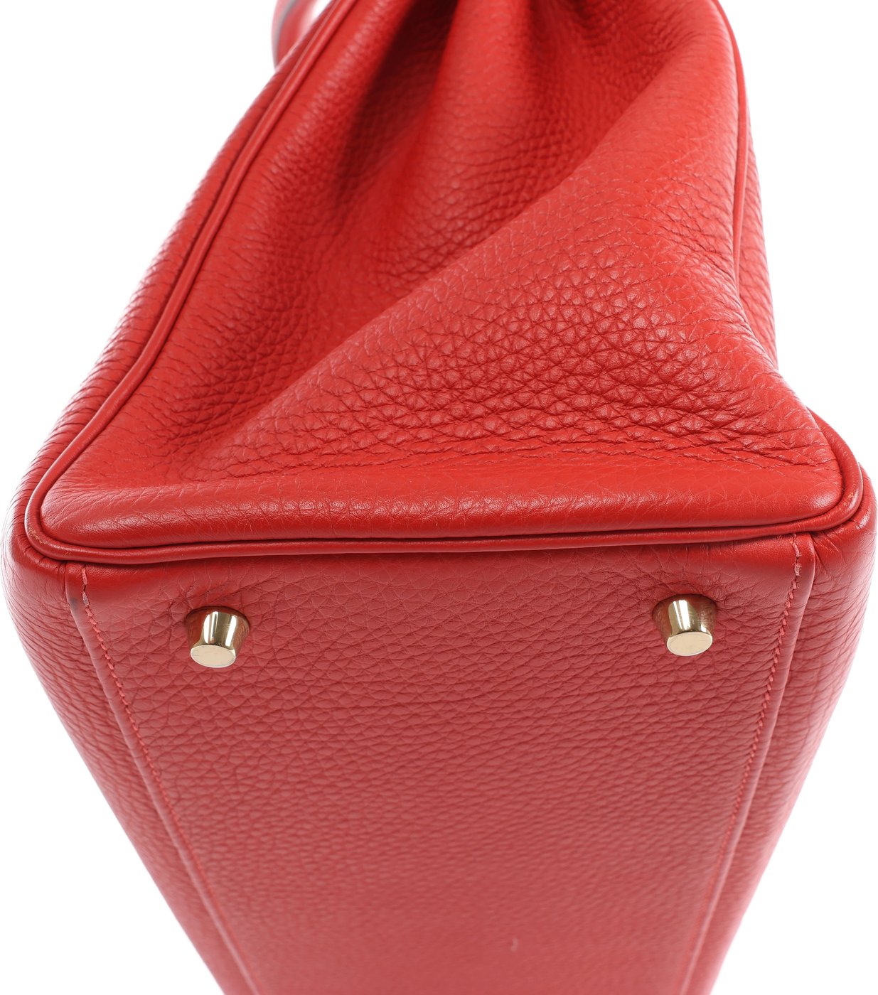 Hermes Kelly 40 Le Tournay Taurillon Clemence 2Way Handbag in Red □P:2012