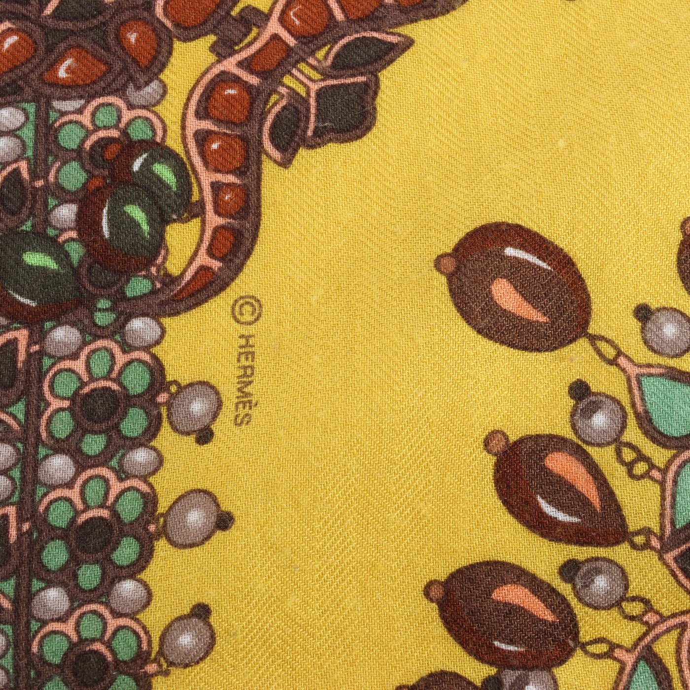 Hermès Carré Géant 140 "PARURES DES MAHARAJAS" Stole Cashmere & Silk in Yellow