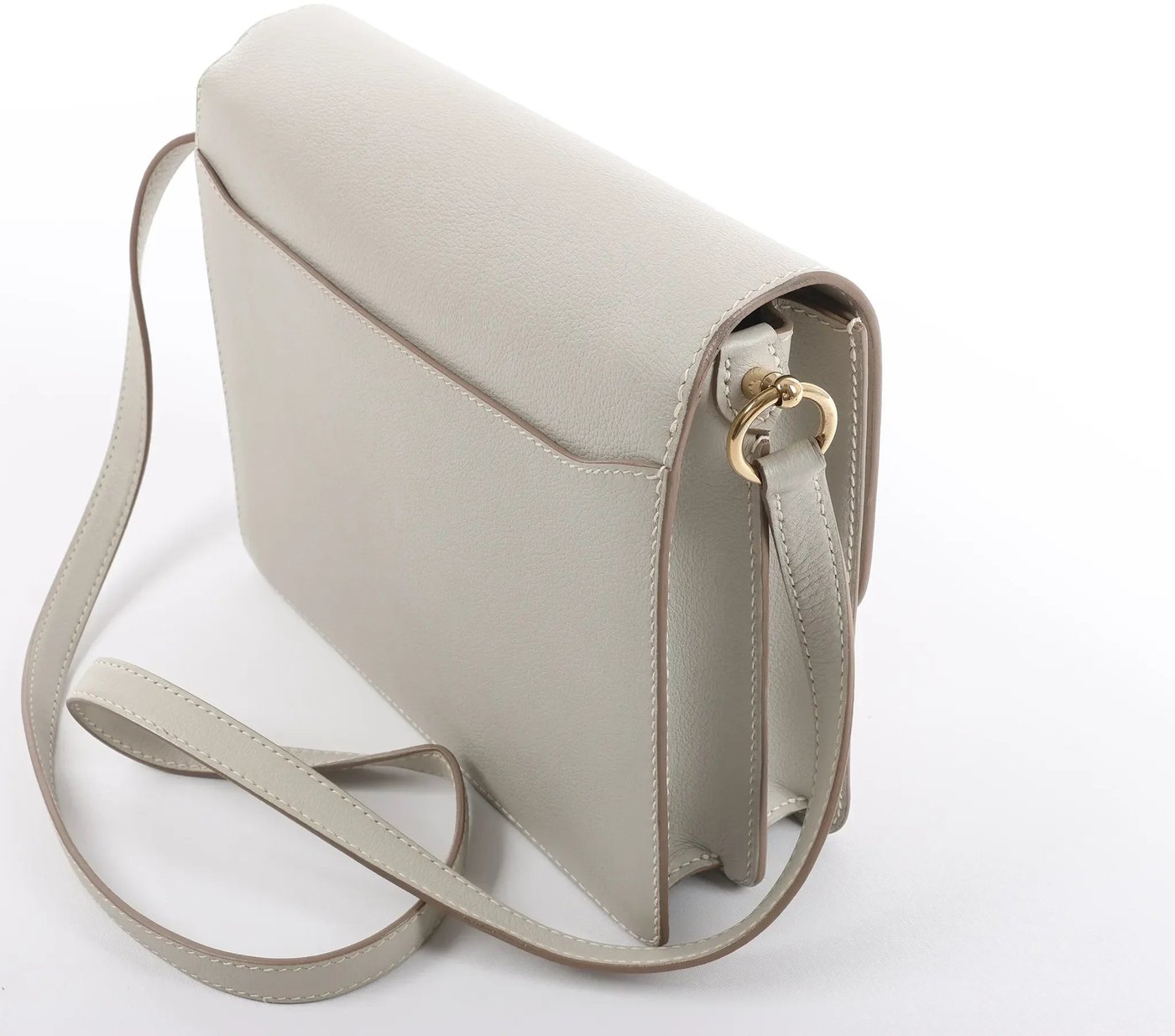 Hermes Sac Roulis 23 Evercolor Crossbody Bag in Pearl Gray C: 2018