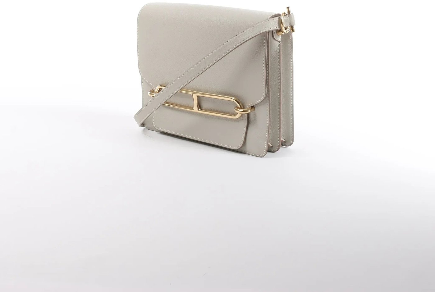Hermes Sac Roulis 23 Evercolor Crossbody Bag in Pearl Gray C: 2018