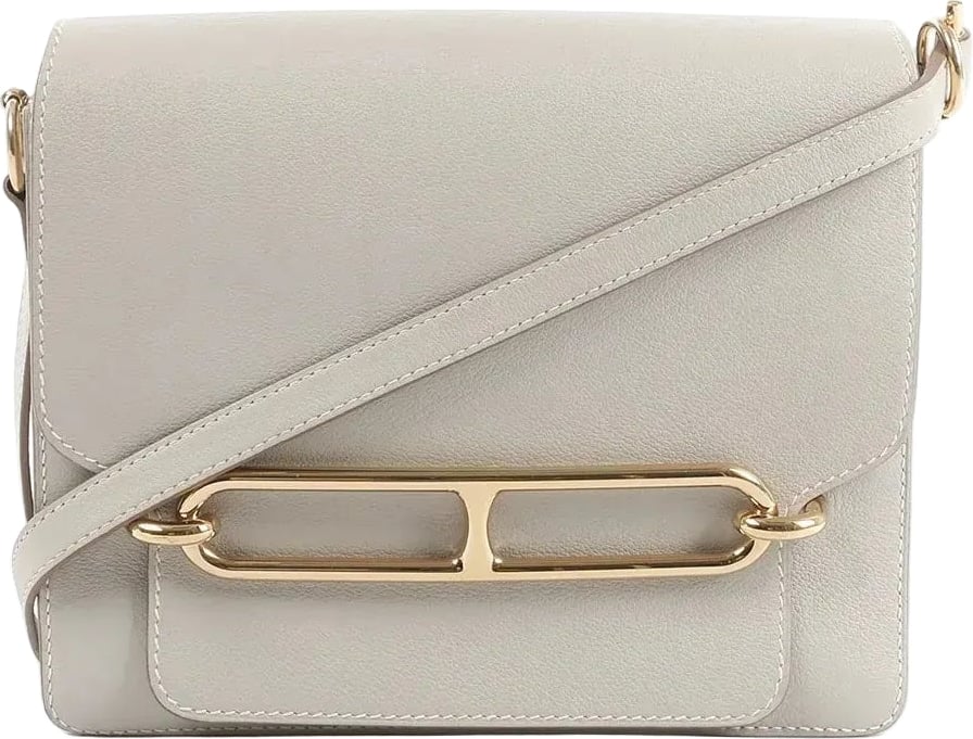Hermes Sac Roulis 23 Evercolor Crossbody Bag in Pearl Gray C: 2018