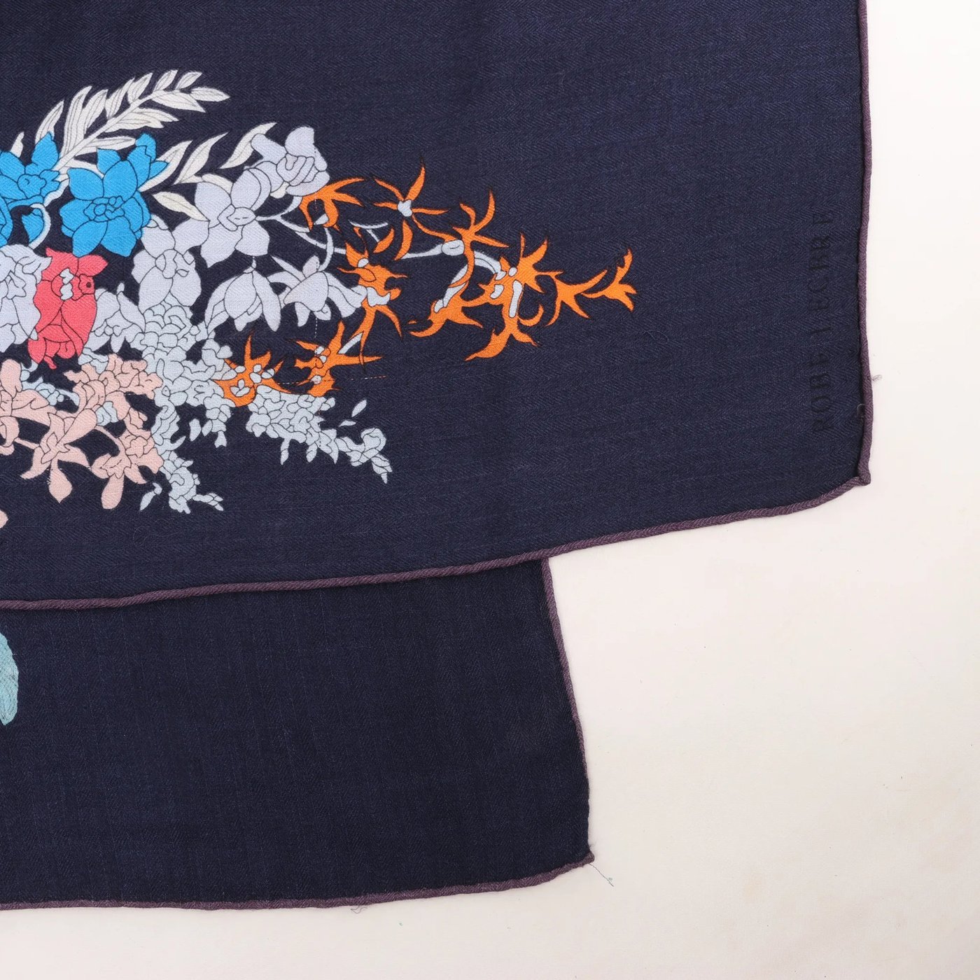 Hermès Carré Géant "Robe Legere" Cashmere x Silk handkerchief in Navy Blue