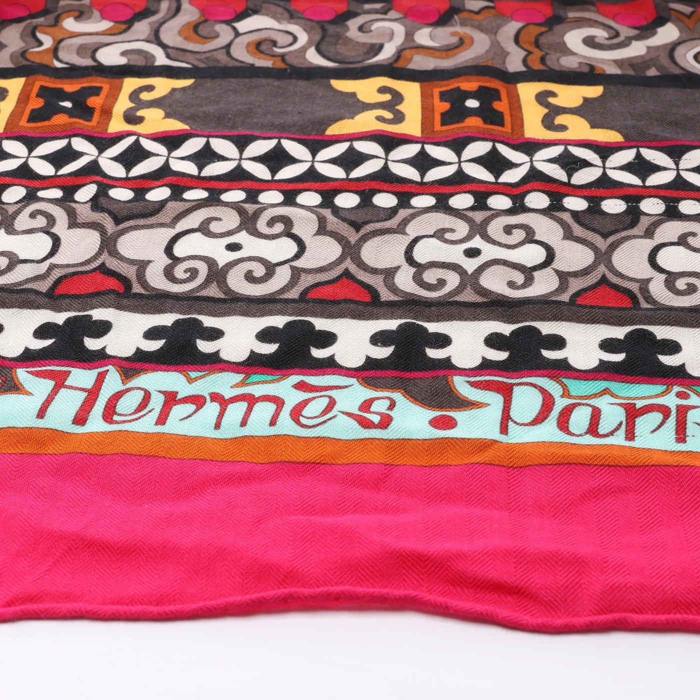 Hermès Carré Géant "La Femme aux Semelles de Vent" Cashmere & Silk Scarf in Pink