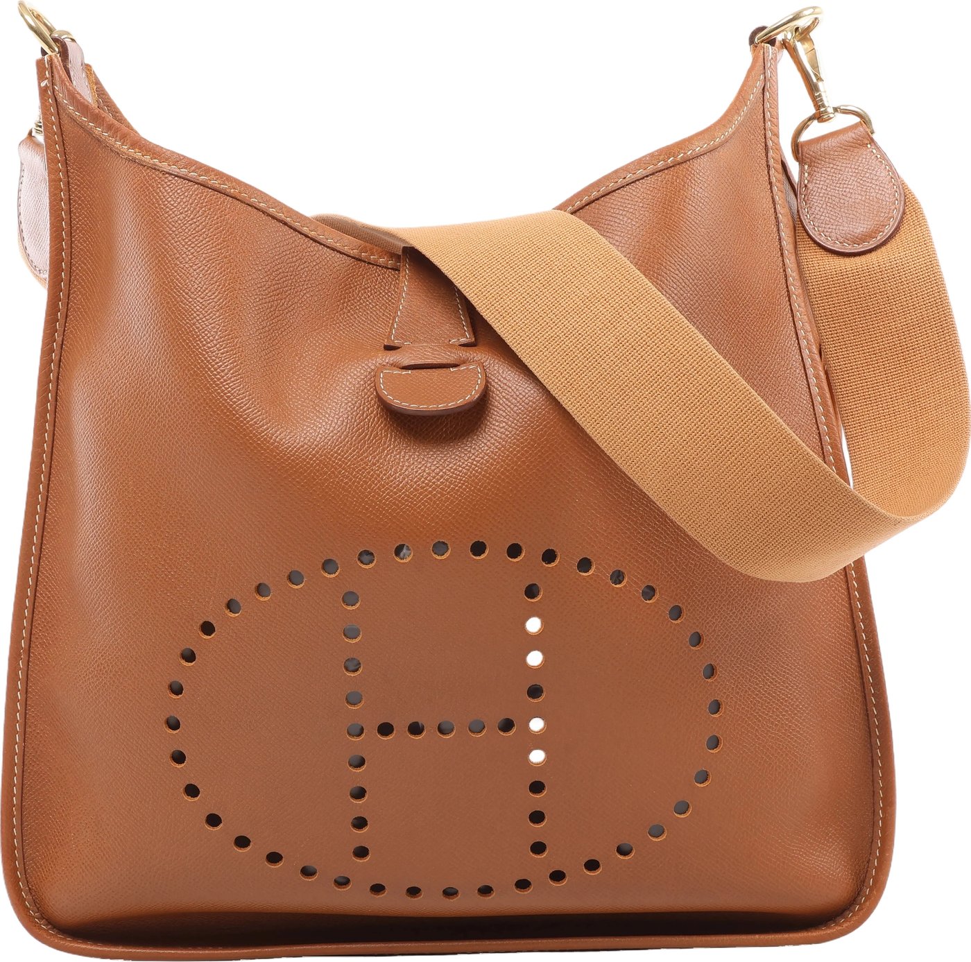 Hermès Evelyn I 33 GM Cushbell Leather Shoulder Bag in Brown ○Y:1995