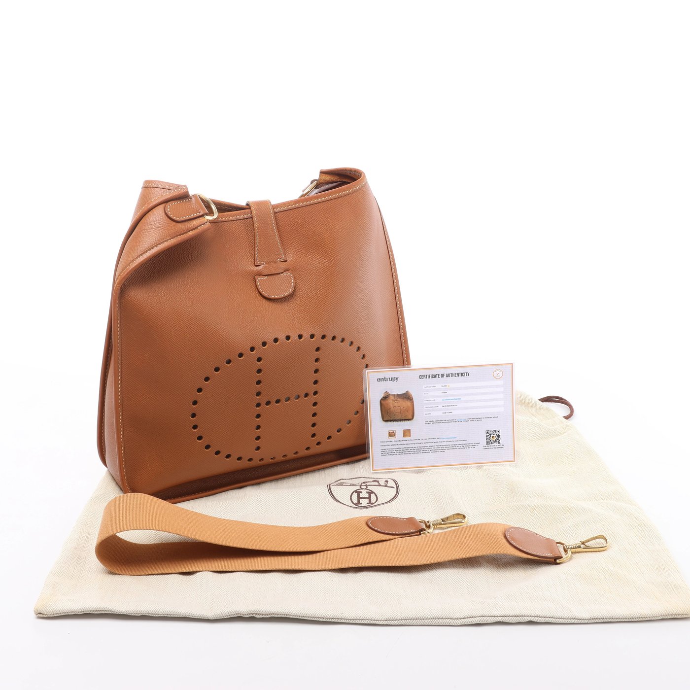 Hermès Evelyn I 33 GM Cushbell Leather Shoulder Bag in Brown ○Y:1995