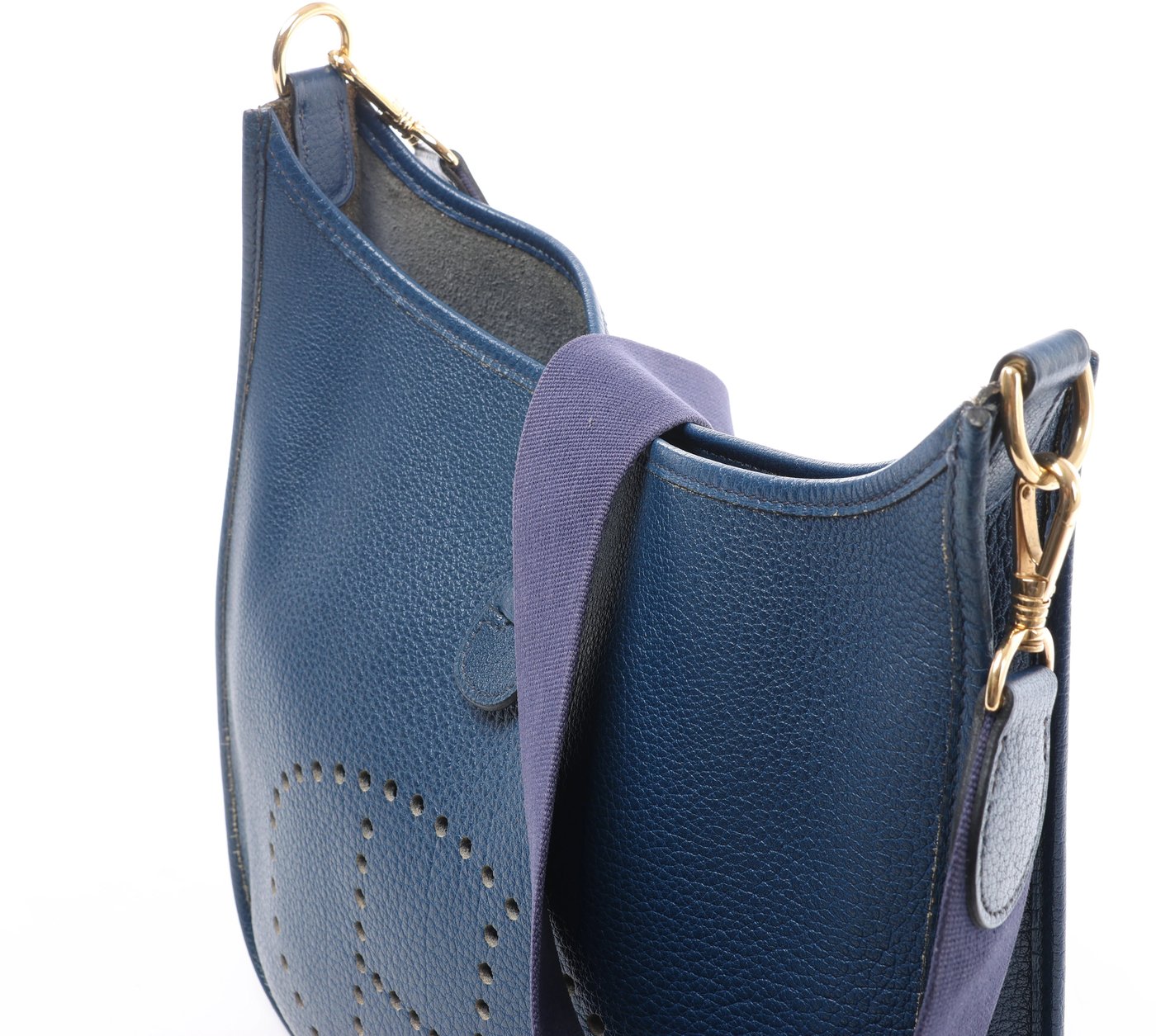 Hermès Evelyn I 33 GM Shoulder Bag in Fjord Blue □C: 1999